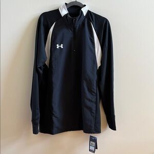 Men’s Under Armour 1/4 Zip ColdGear Football Shirt Size Large Black Long Sleeve